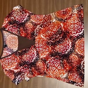 East 5th Women's Floral Blouse - Red and Brown